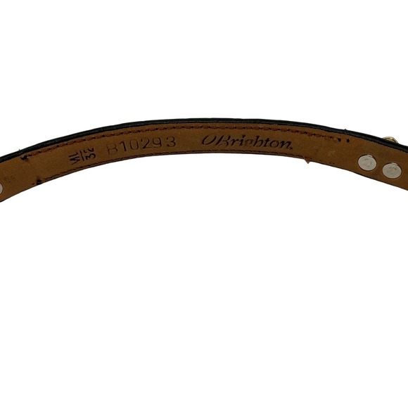 Brighton Black Croc Embossed Leather Heart Concho Belt Silver Buckle B10293 32 M - Picture 4 of 6